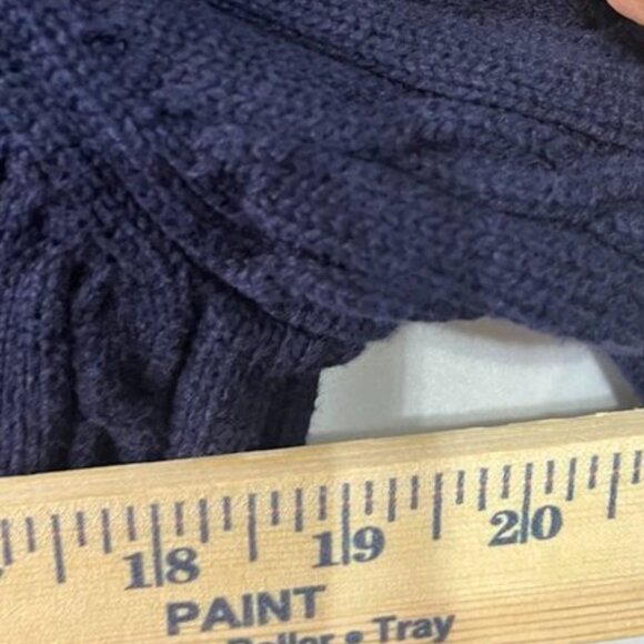 Lauren Ralph Lauren Cable Knit V-Neck Sweater – Navy (Size XL / 1X) - Picture 5 of 7